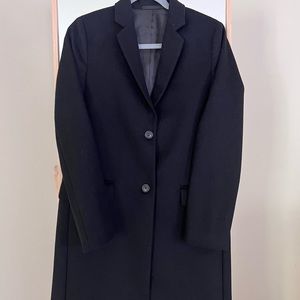 NEW Uniqlo cashmere wool coat. Black,with lining, light weight.XS good to S too.